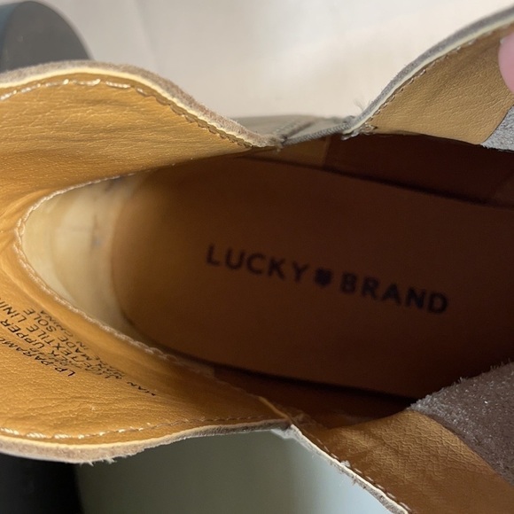 Lucky Brand Leather Paramo Bootie Titanium Ankle Boots Gray Women's - Picture 11 of 15